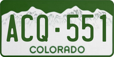 CO license plate ACQ551