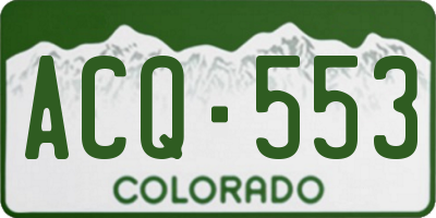 CO license plate ACQ553