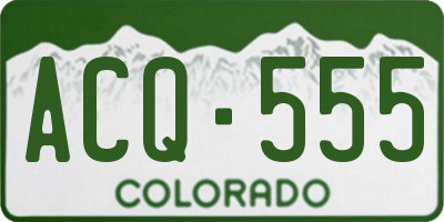 CO license plate ACQ555
