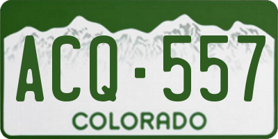 CO license plate ACQ557