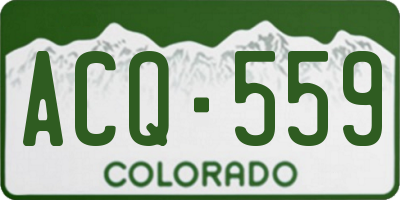 CO license plate ACQ559