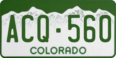 CO license plate ACQ560