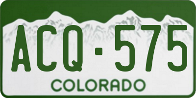 CO license plate ACQ575