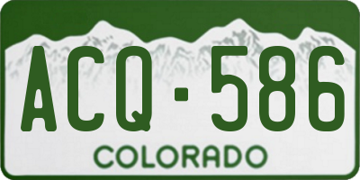 CO license plate ACQ586