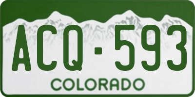 CO license plate ACQ593