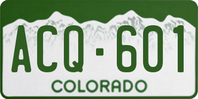CO license plate ACQ601
