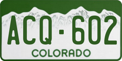 CO license plate ACQ602