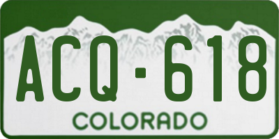 CO license plate ACQ618