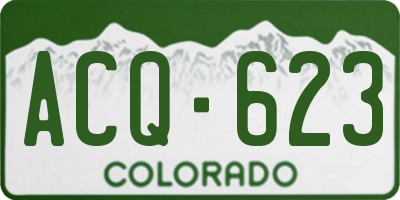 CO license plate ACQ623