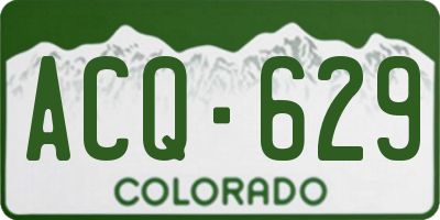 CO license plate ACQ629