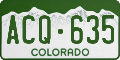 CO license plate ACQ635