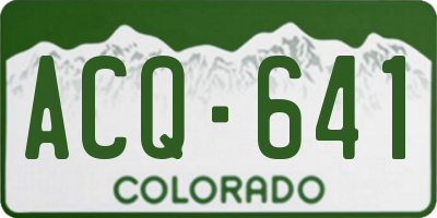 CO license plate ACQ641