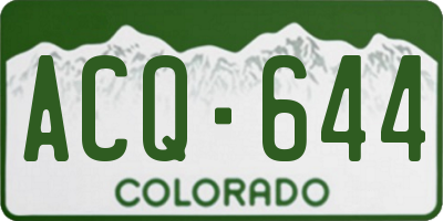 CO license plate ACQ644