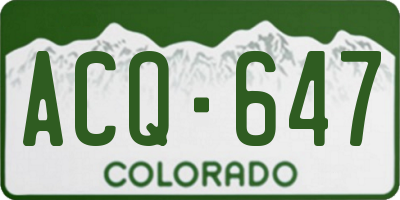 CO license plate ACQ647
