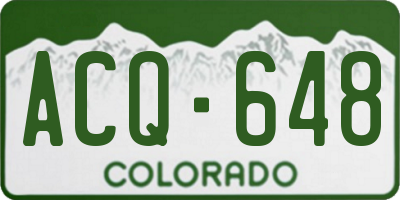 CO license plate ACQ648