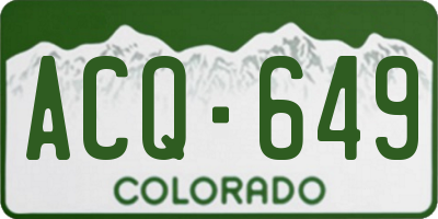 CO license plate ACQ649