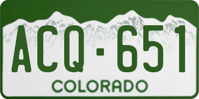 CO license plate ACQ651