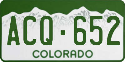CO license plate ACQ652