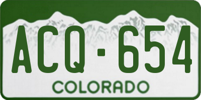 CO license plate ACQ654