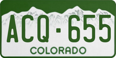 CO license plate ACQ655
