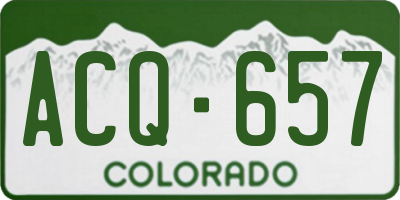 CO license plate ACQ657