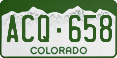 CO license plate ACQ658