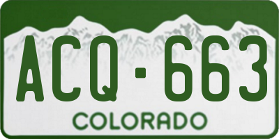 CO license plate ACQ663