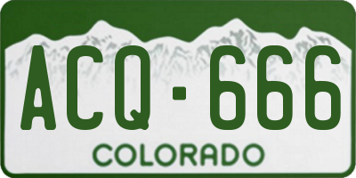 CO license plate ACQ666