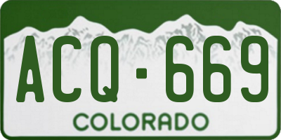 CO license plate ACQ669