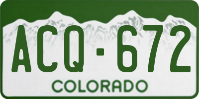 CO license plate ACQ672