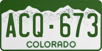 CO license plate ACQ673