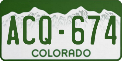 CO license plate ACQ674