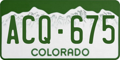 CO license plate ACQ675