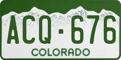 CO license plate ACQ676
