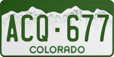 CO license plate ACQ677