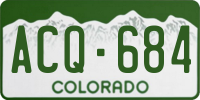 CO license plate ACQ684