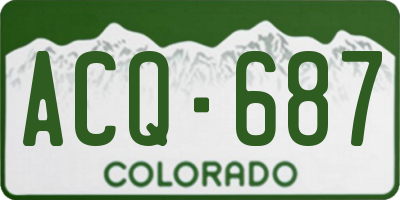 CO license plate ACQ687