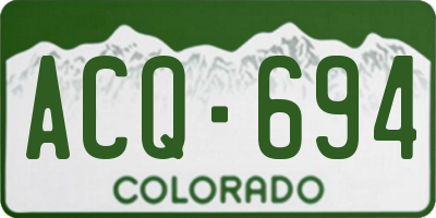 CO license plate ACQ694