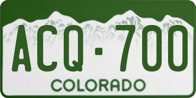 CO license plate ACQ700