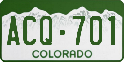 CO license plate ACQ701