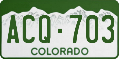 CO license plate ACQ703