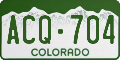 CO license plate ACQ704