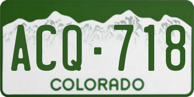 CO license plate ACQ718