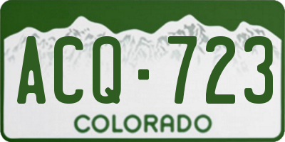 CO license plate ACQ723