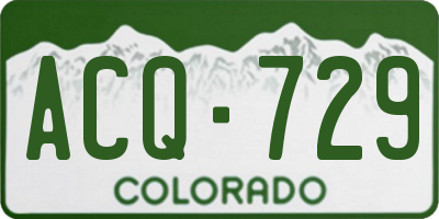 CO license plate ACQ729