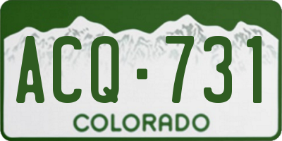 CO license plate ACQ731