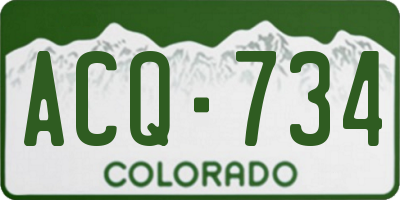 CO license plate ACQ734