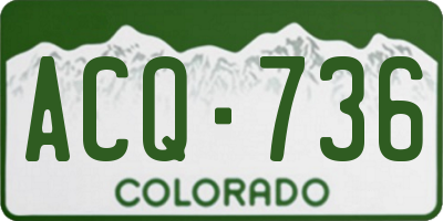 CO license plate ACQ736