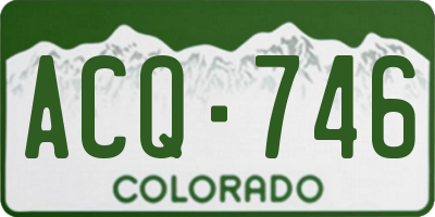 CO license plate ACQ746