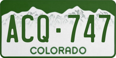 CO license plate ACQ747